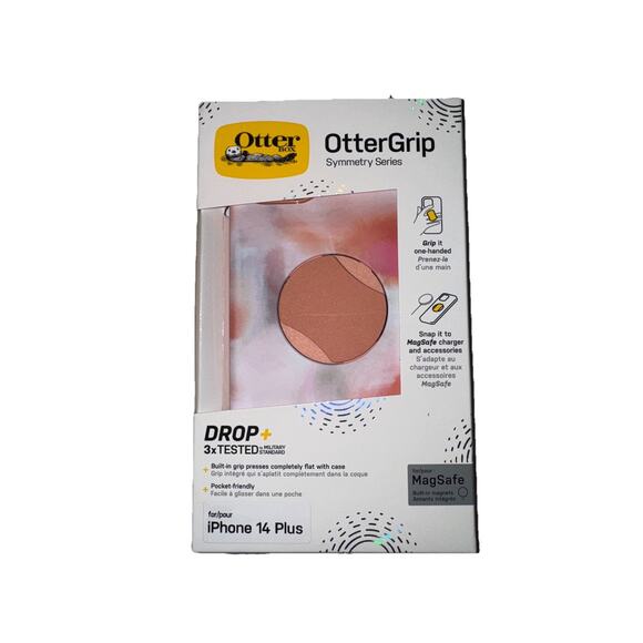 OtterBox OtterGrip SYMMETRY SERIES Case for iPhone 14 Plus - Peaches (Orange) - Picture 1 of 6